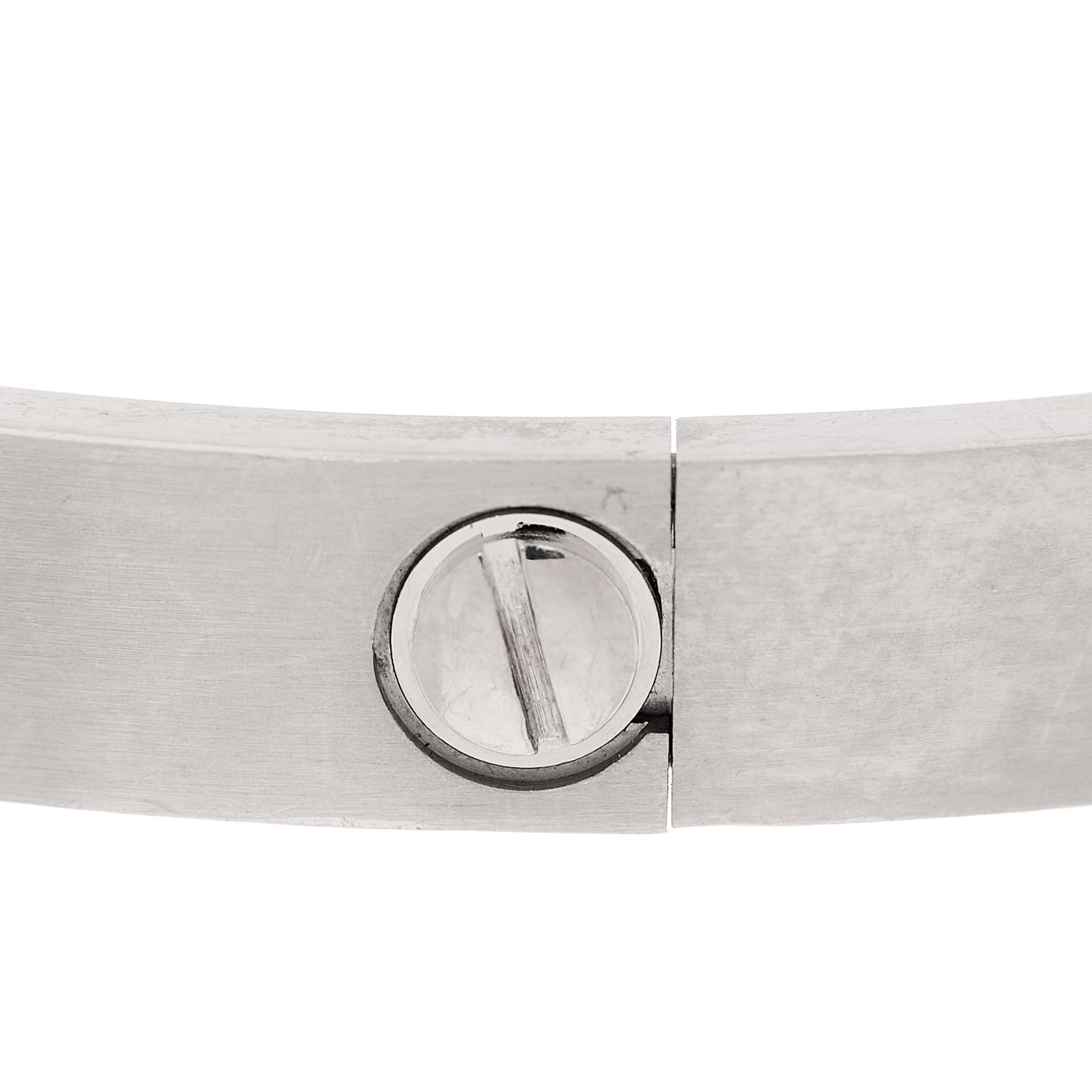 18K White Gold Brushed Finish LOVE Bracelet 19