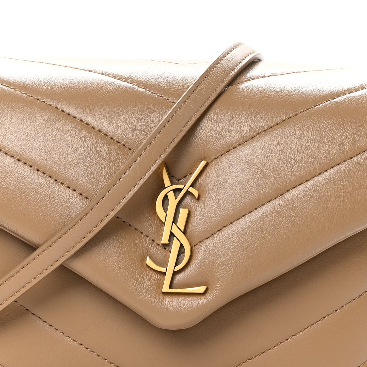 Calfskin Y Quilted Monogram Toy Loulou Crossbody Bag Latte