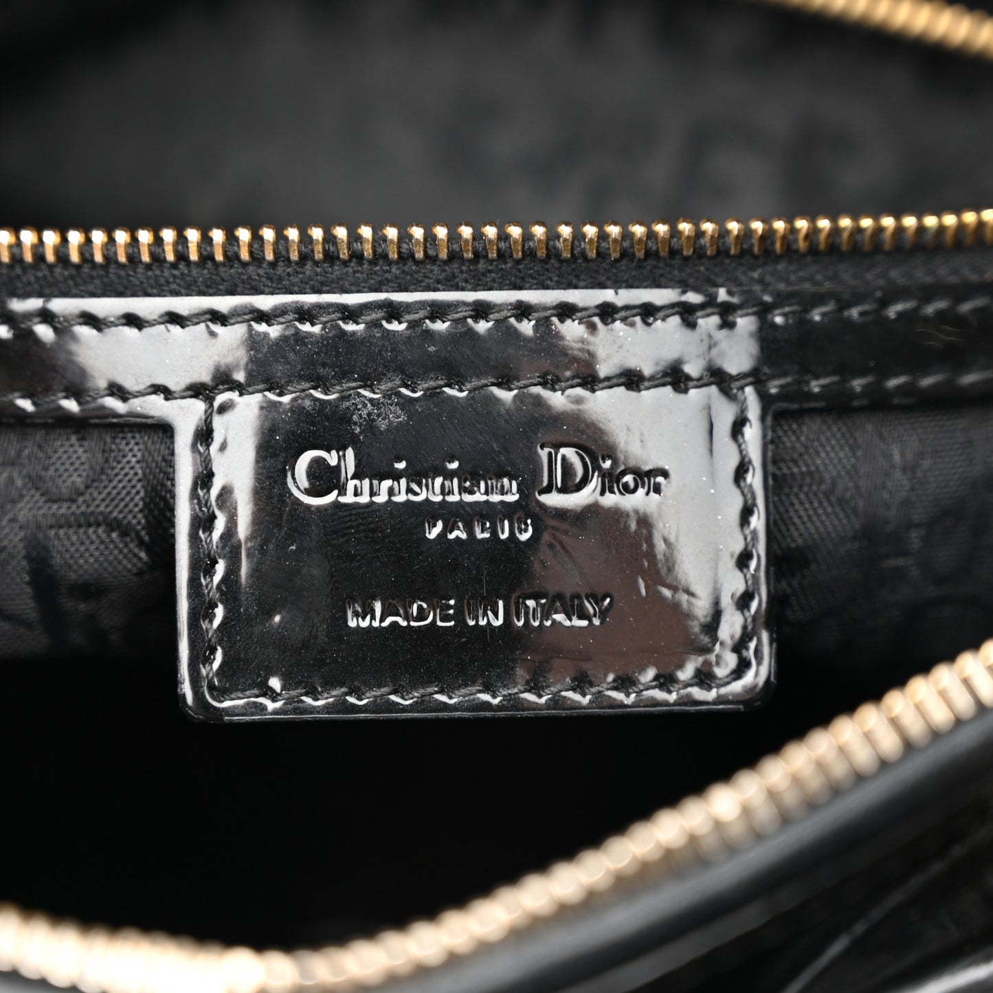 Patent Cannage Large Lady Dior Black