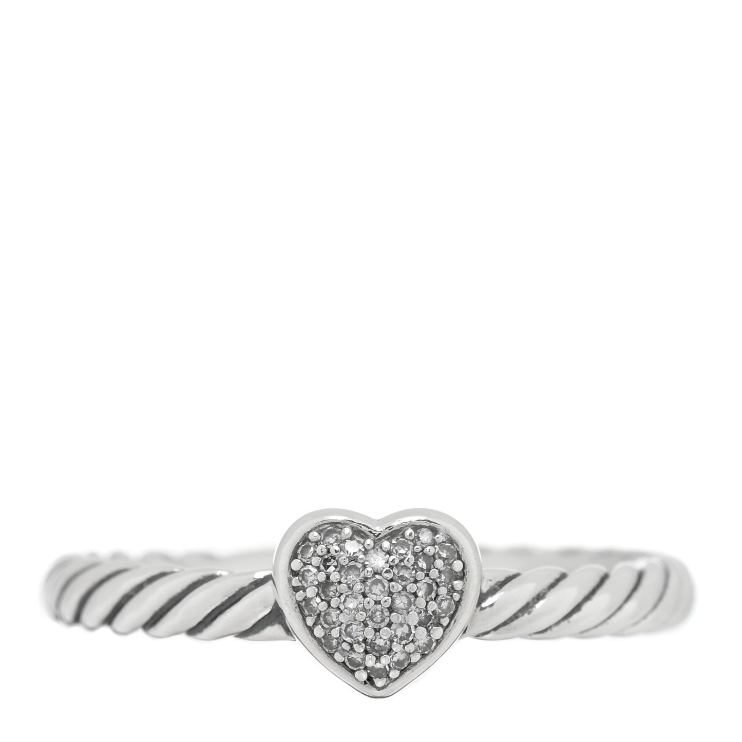 Sterling Silver Diamond Cable Classics Heart Ring 54 7