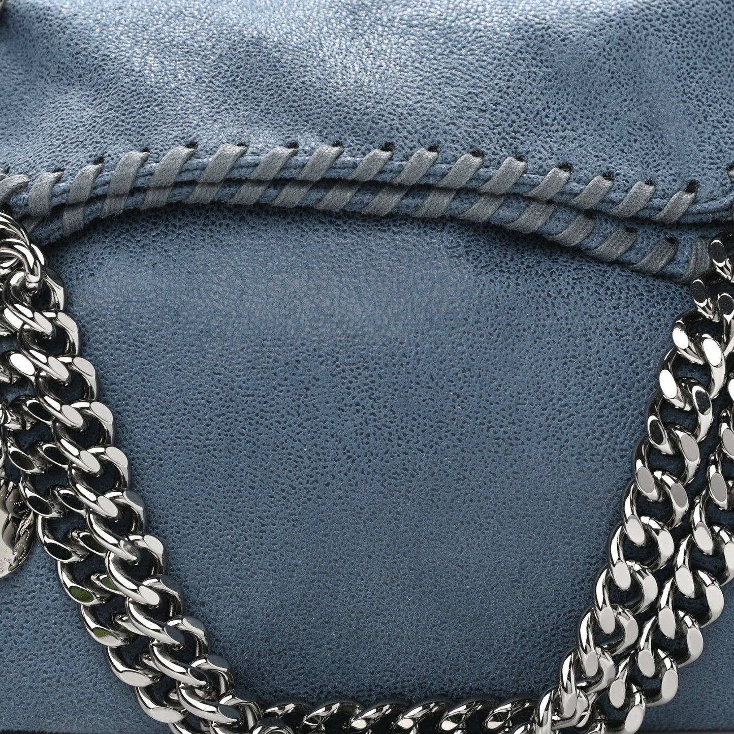 Shaggy Deer Mini Falabella Fold Over Tote Light Blue