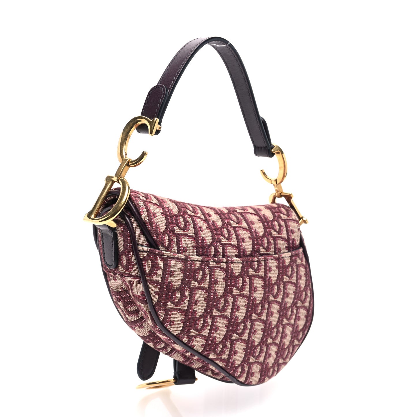 Oblique Mini Saddle Bag Burgundy