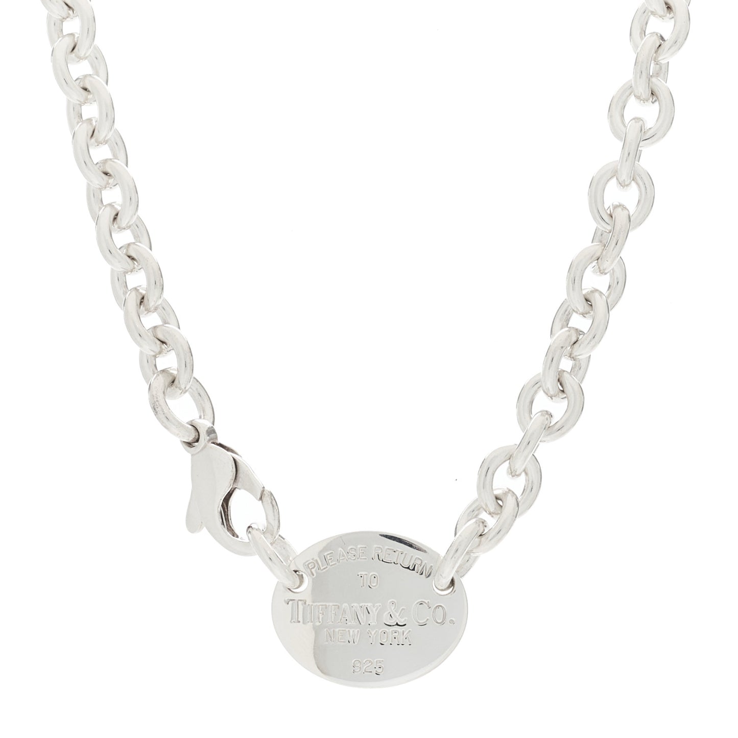 Sterling Silver Return to Tiffany Oval Tag Choker Necklace