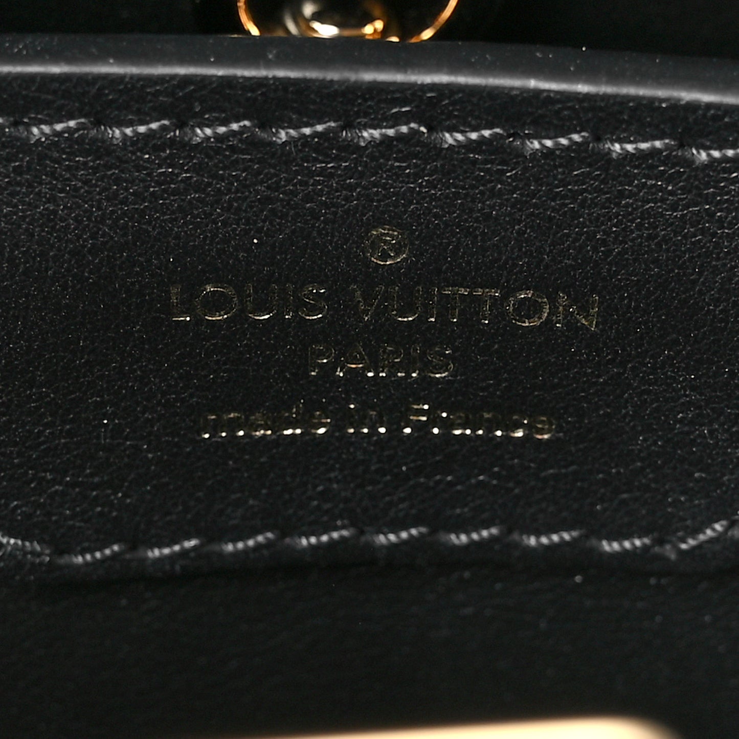 Calfskin Since 1854 Embroidered Capucines PM Black
