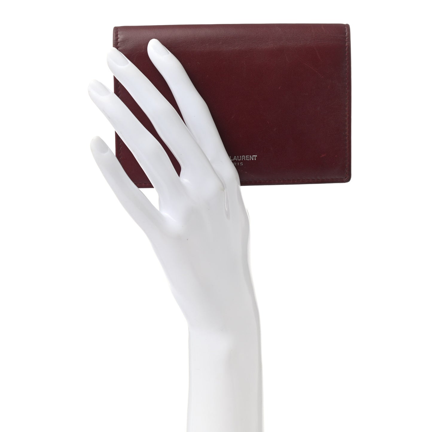 Calfskin Fragments Flap Wallet Dark Red