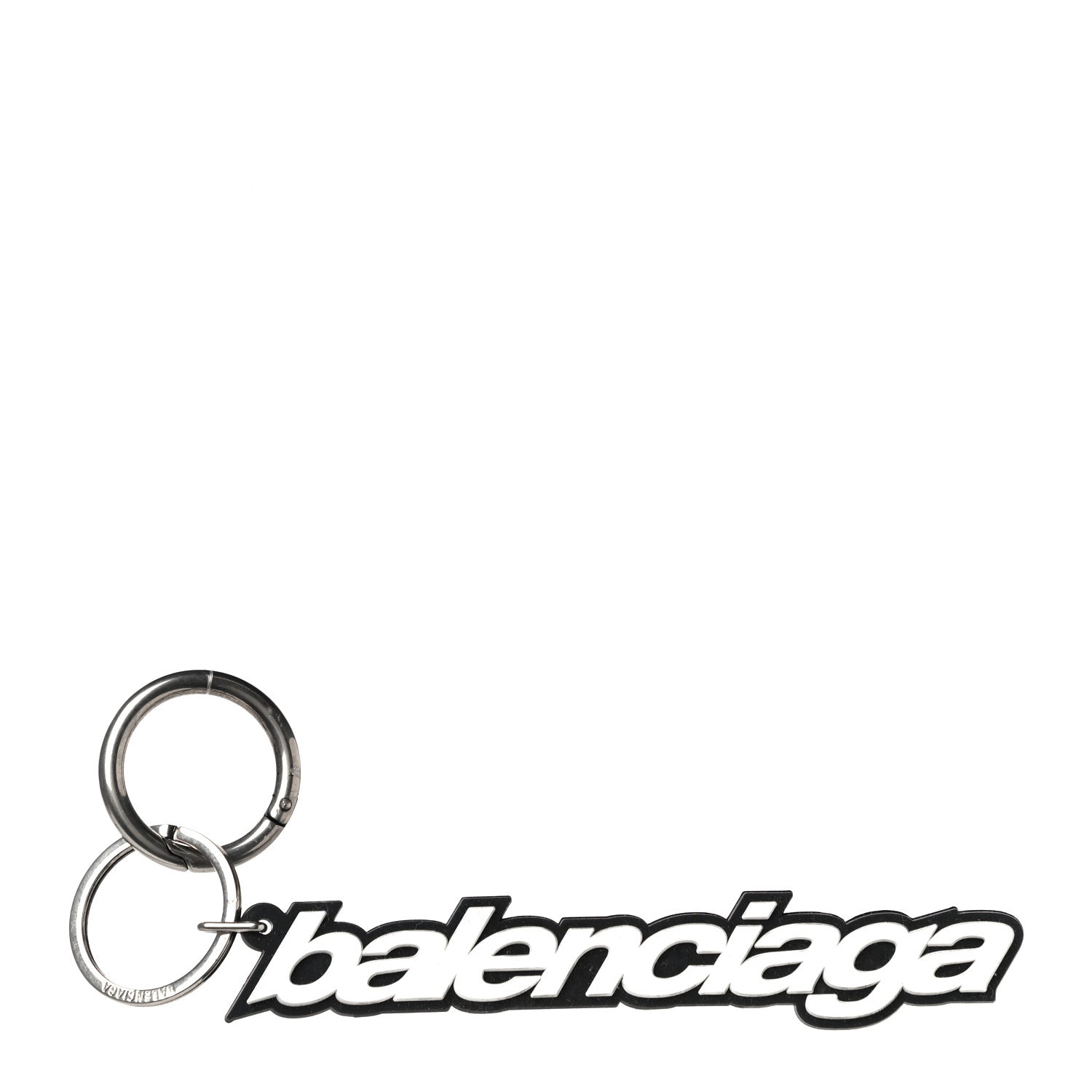 Balenciaga Rubber Logo Keyring White Black 944932 – FASHIONPHILE
