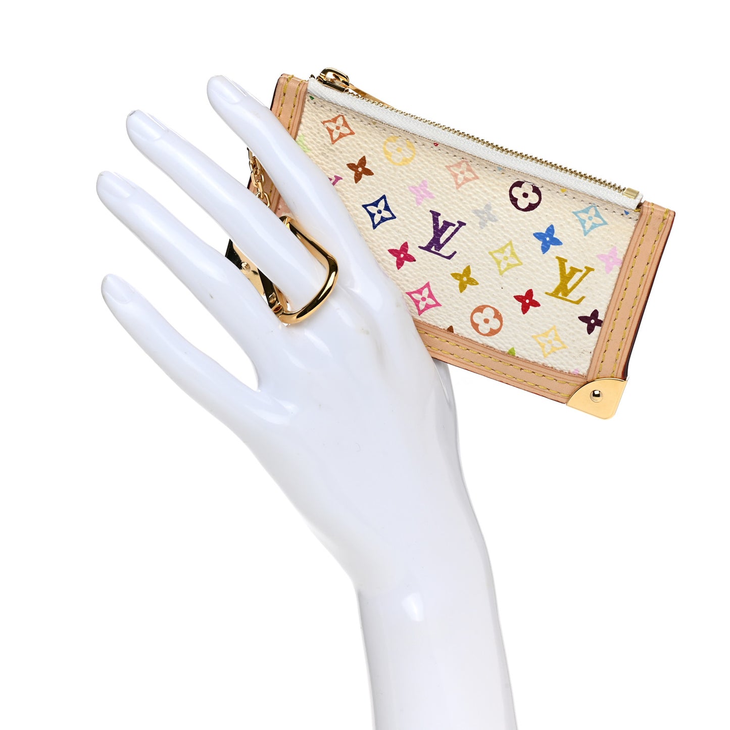 Monogram Multicolor Key Pouch White