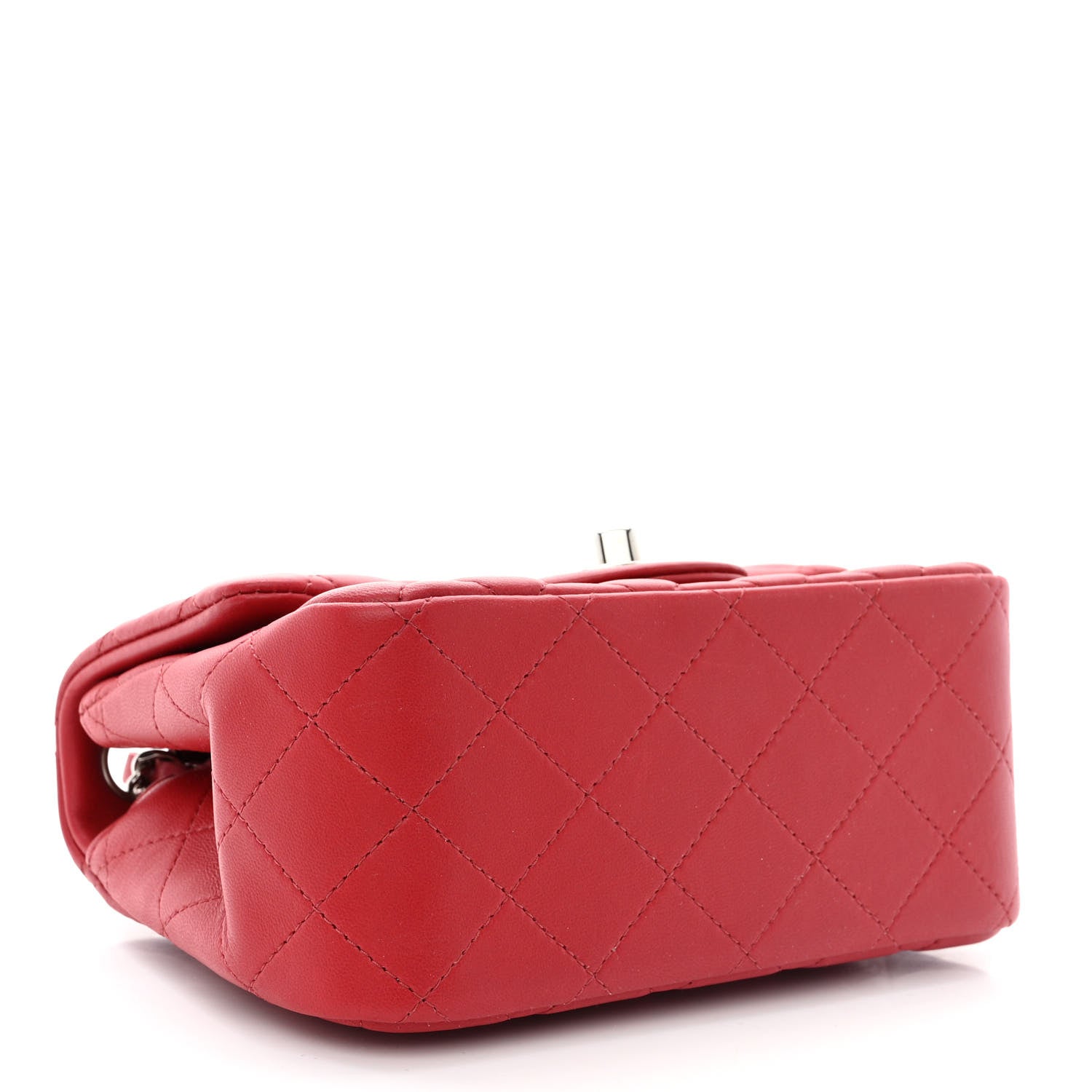 Chanel Lambskin Quilted Mini Square Flap Dark Red 4 of 10