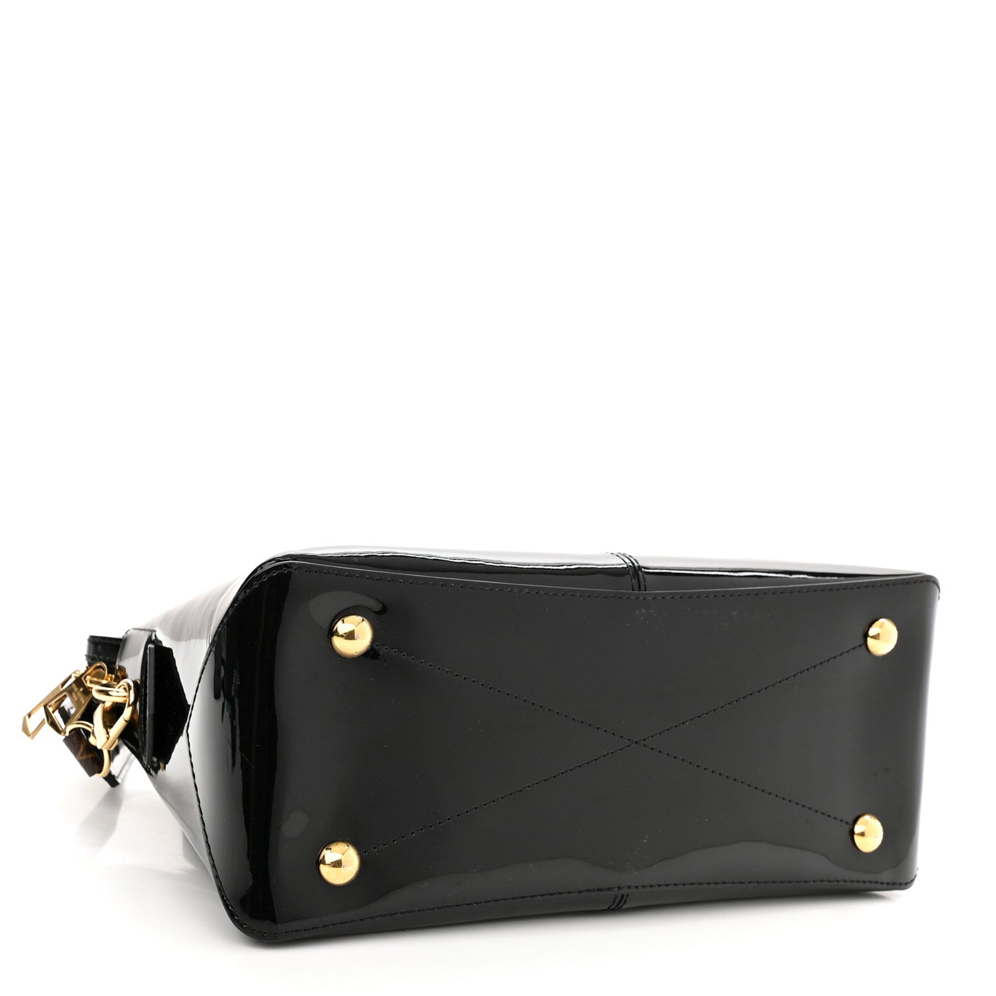 Patent Calfskin Miroir Tote Black