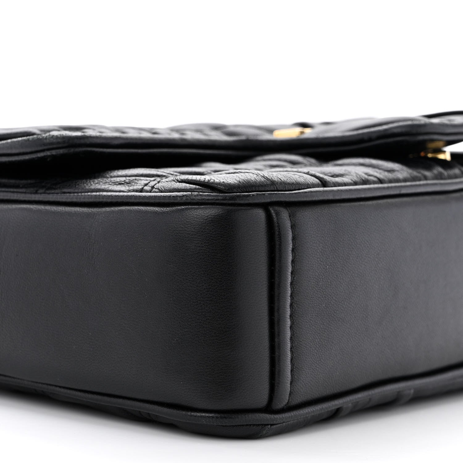 Prada Nappa Gaufre Medium Chain Flap Shoulder Bag Black 10 of 12