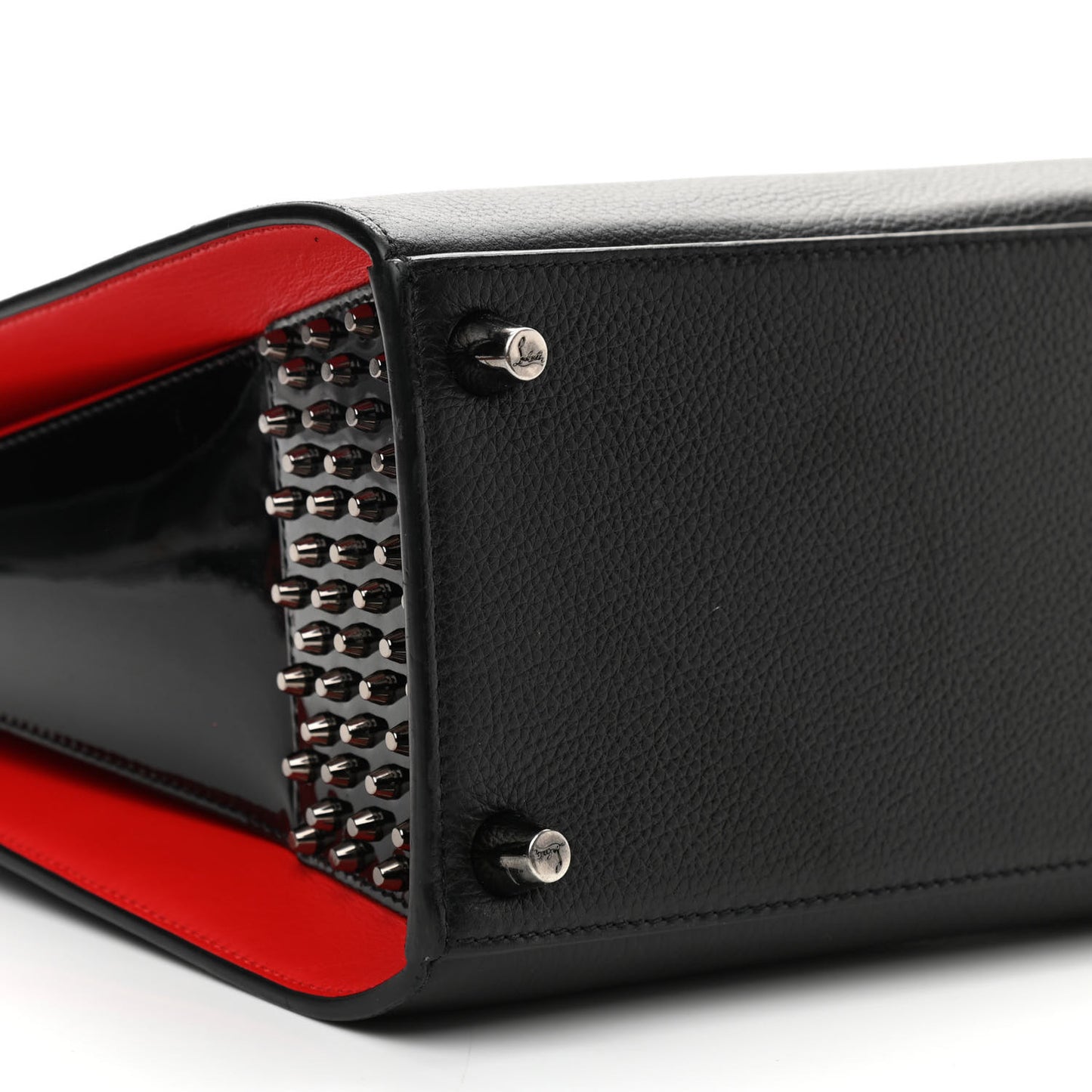 Calfskin Empire Patent Studded Medium Paloma Black