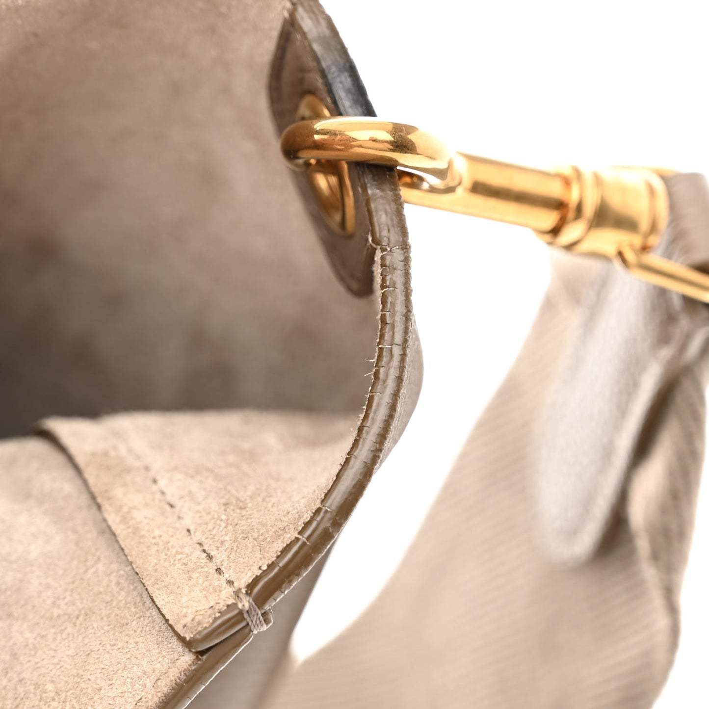 Soft Grained Calfskin Small Sangle Bucket Bag Taupe