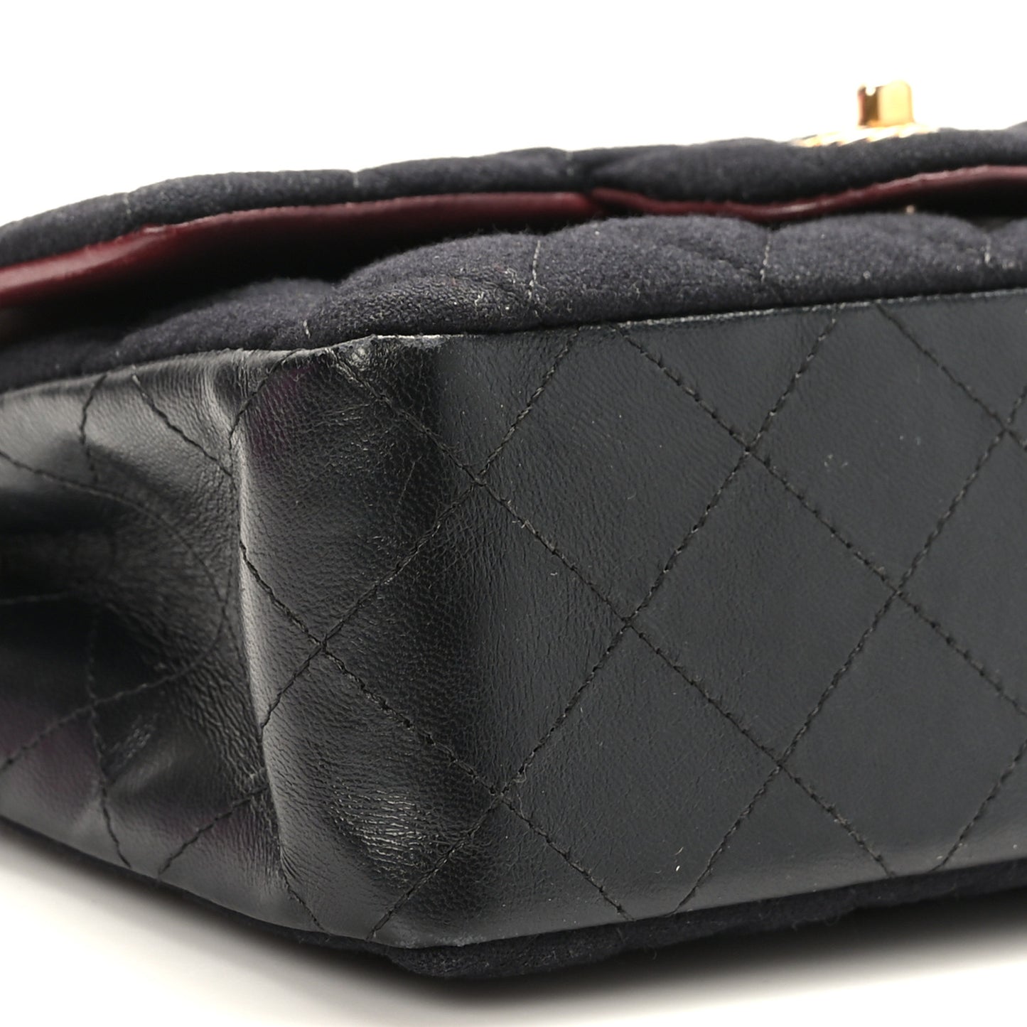 Felt Quilted Paris-Hamburg Charms Mini Rectangular Flap Dark Navy