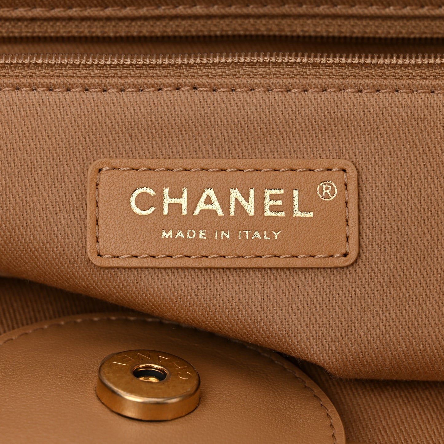 Calfskin Knit Medium Deauville Tote Beige