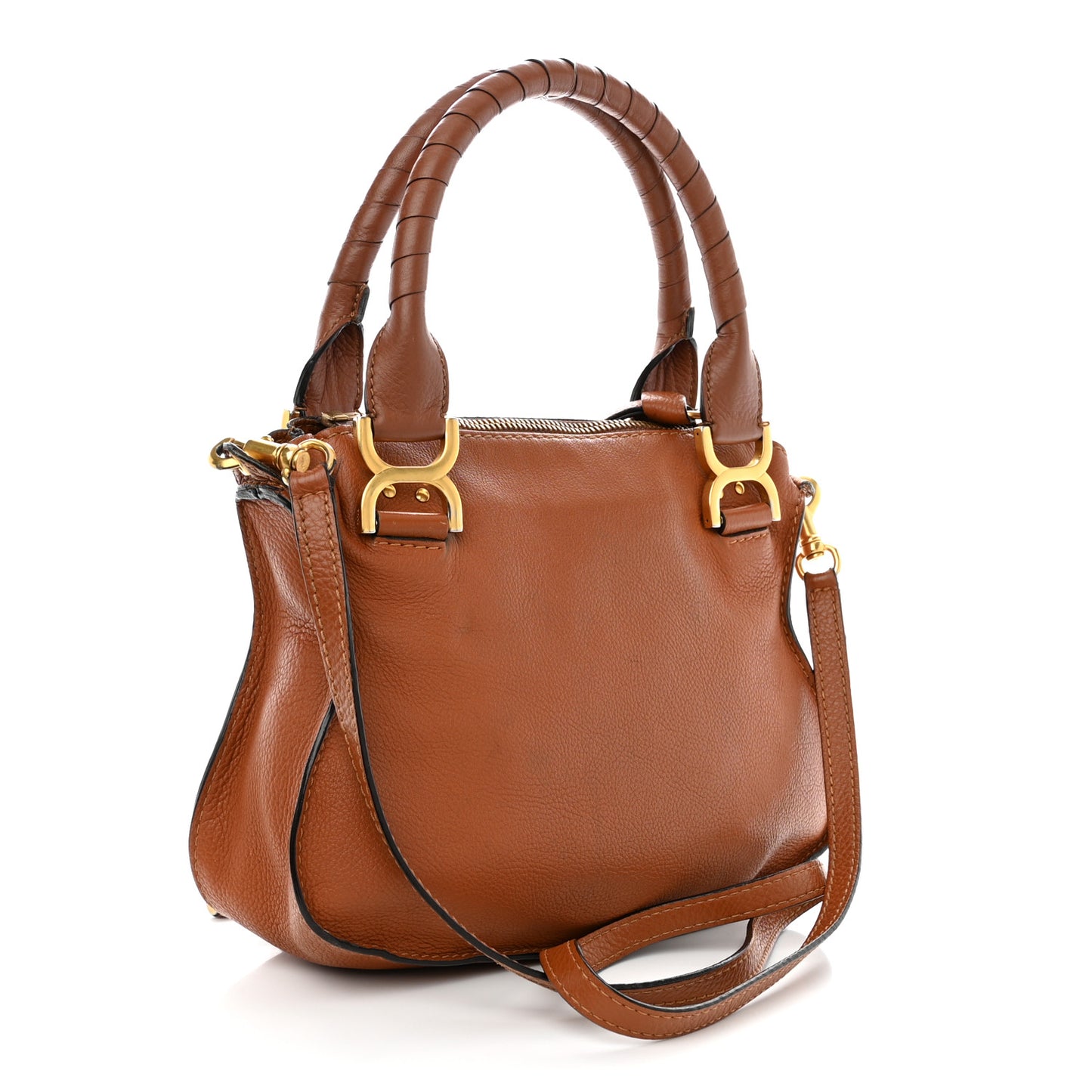 Calfskin Small Marcie Satchel Tan