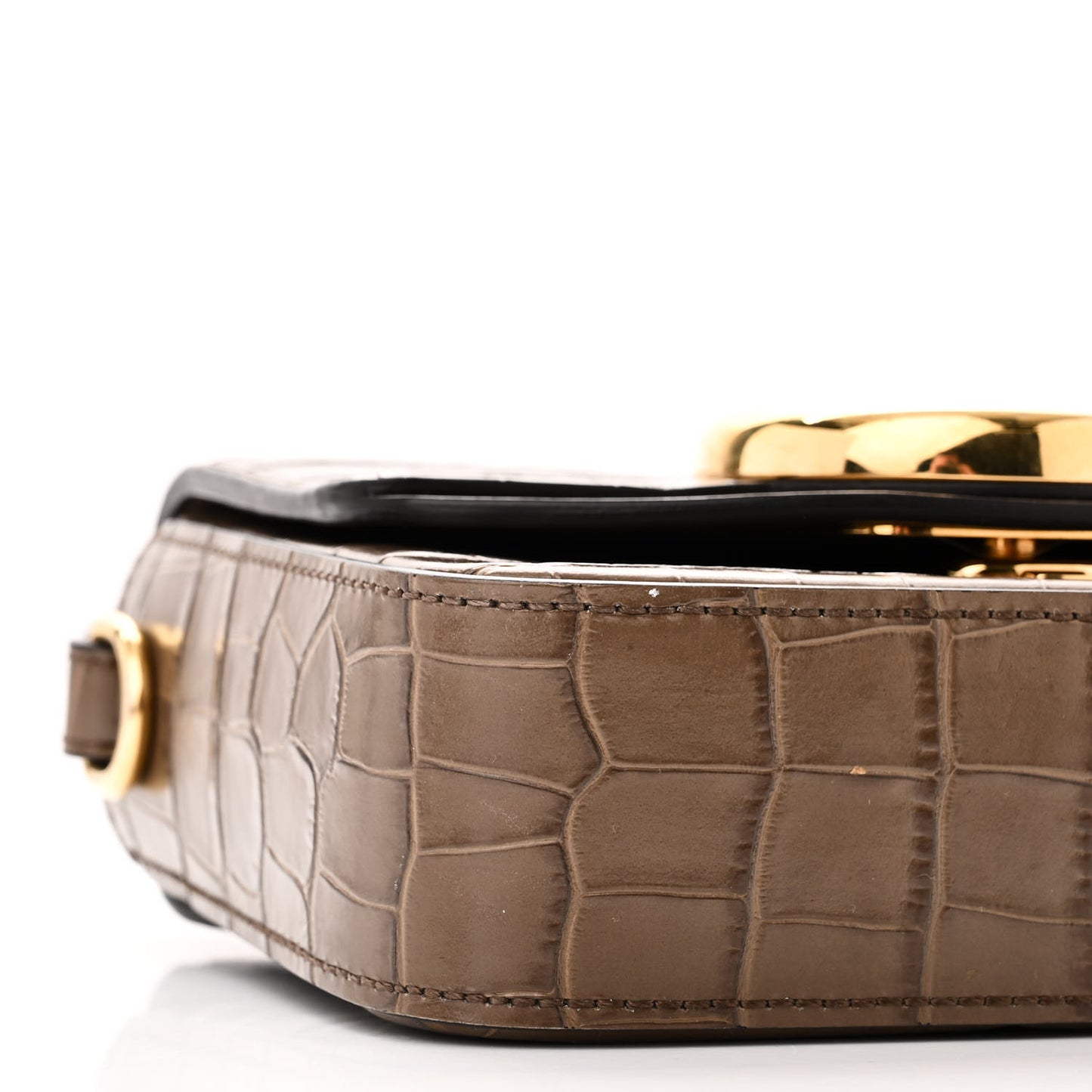 Calfskin Crocodile Embossed Mini C Bag