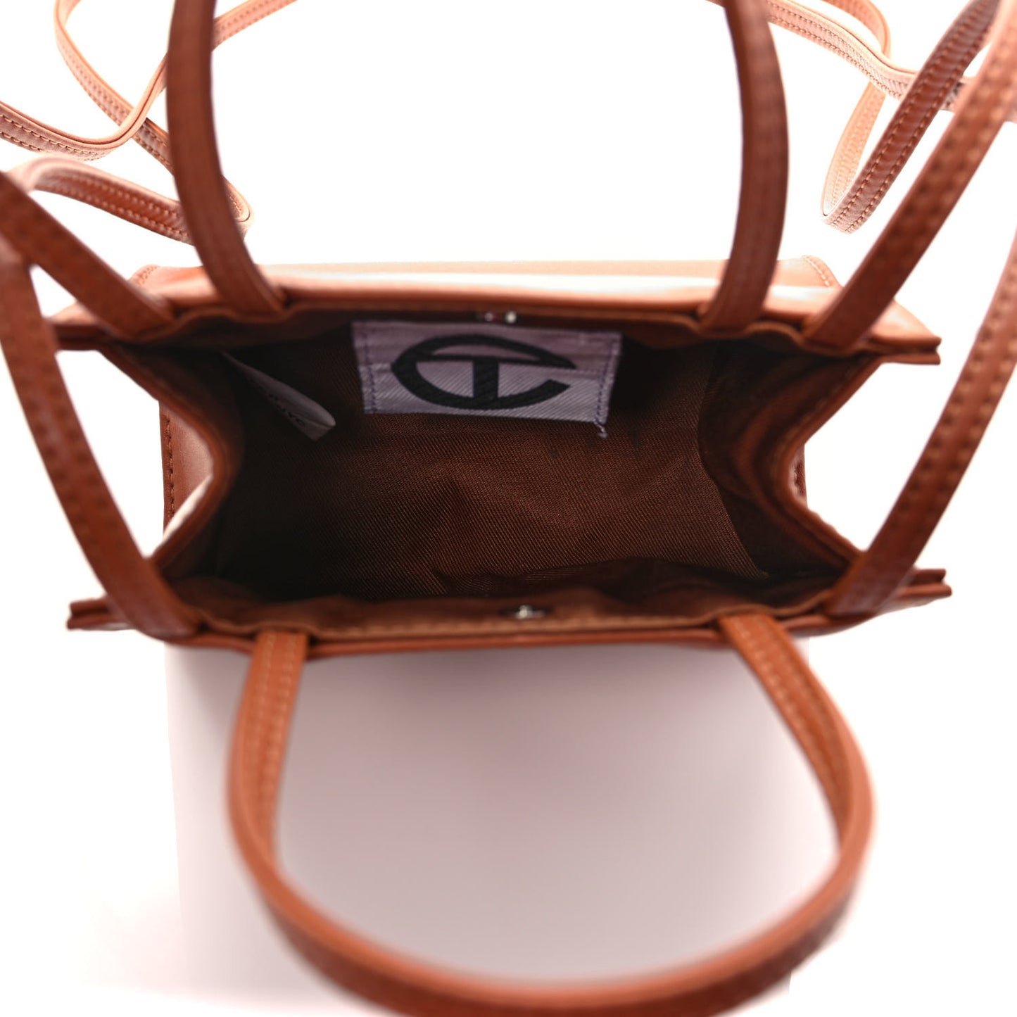 Vegan Leather Small Shopping Bag Tan
