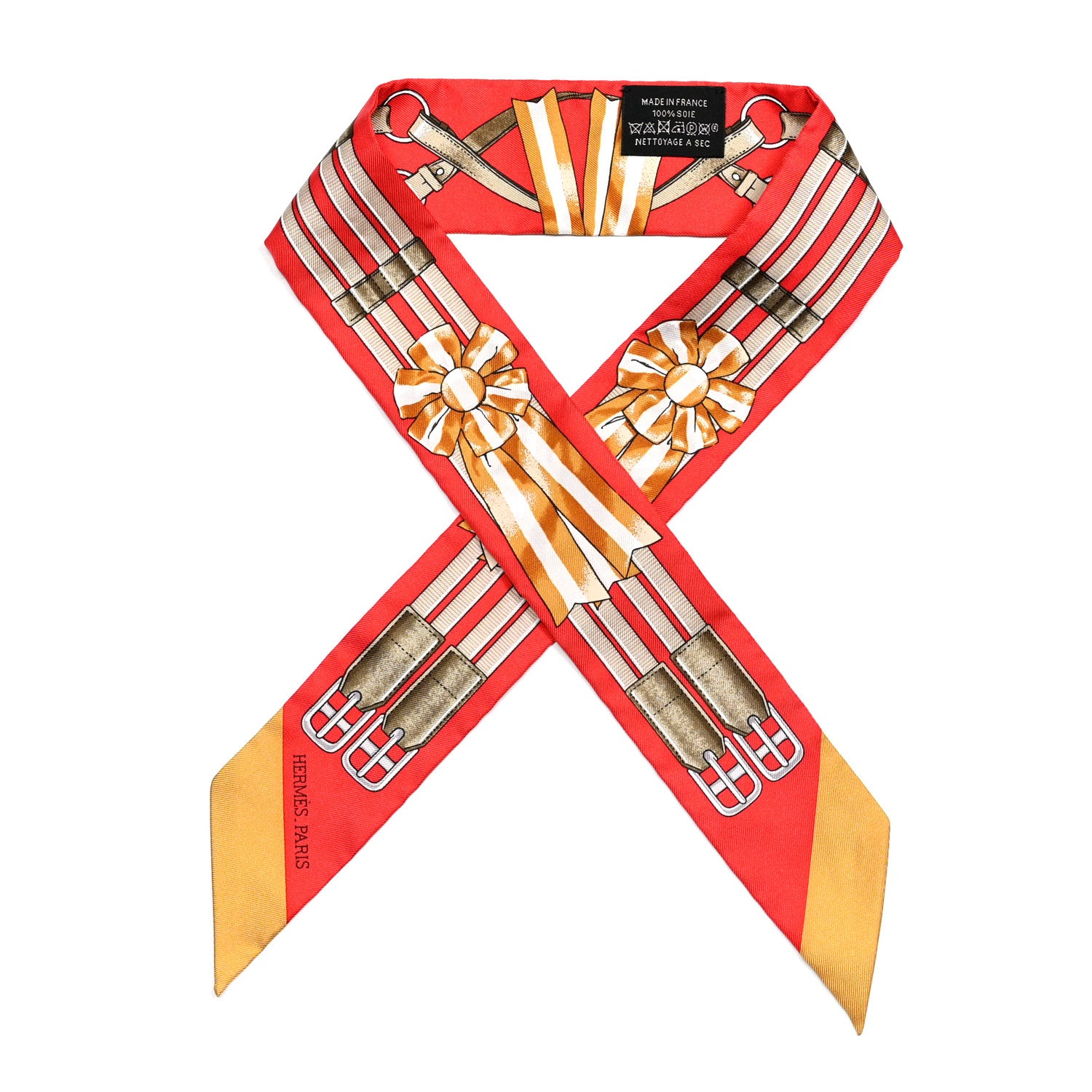 Hermes Silk Jumping Twilly Rouge Vif Caramel 1 of 4