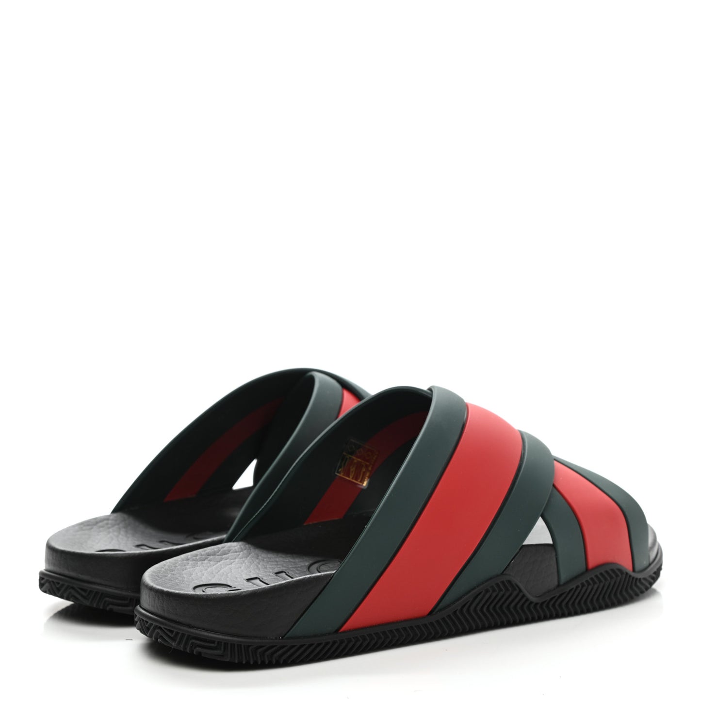 Rubber Web Mens Criss Cross Slide Sandals 8 Green Red