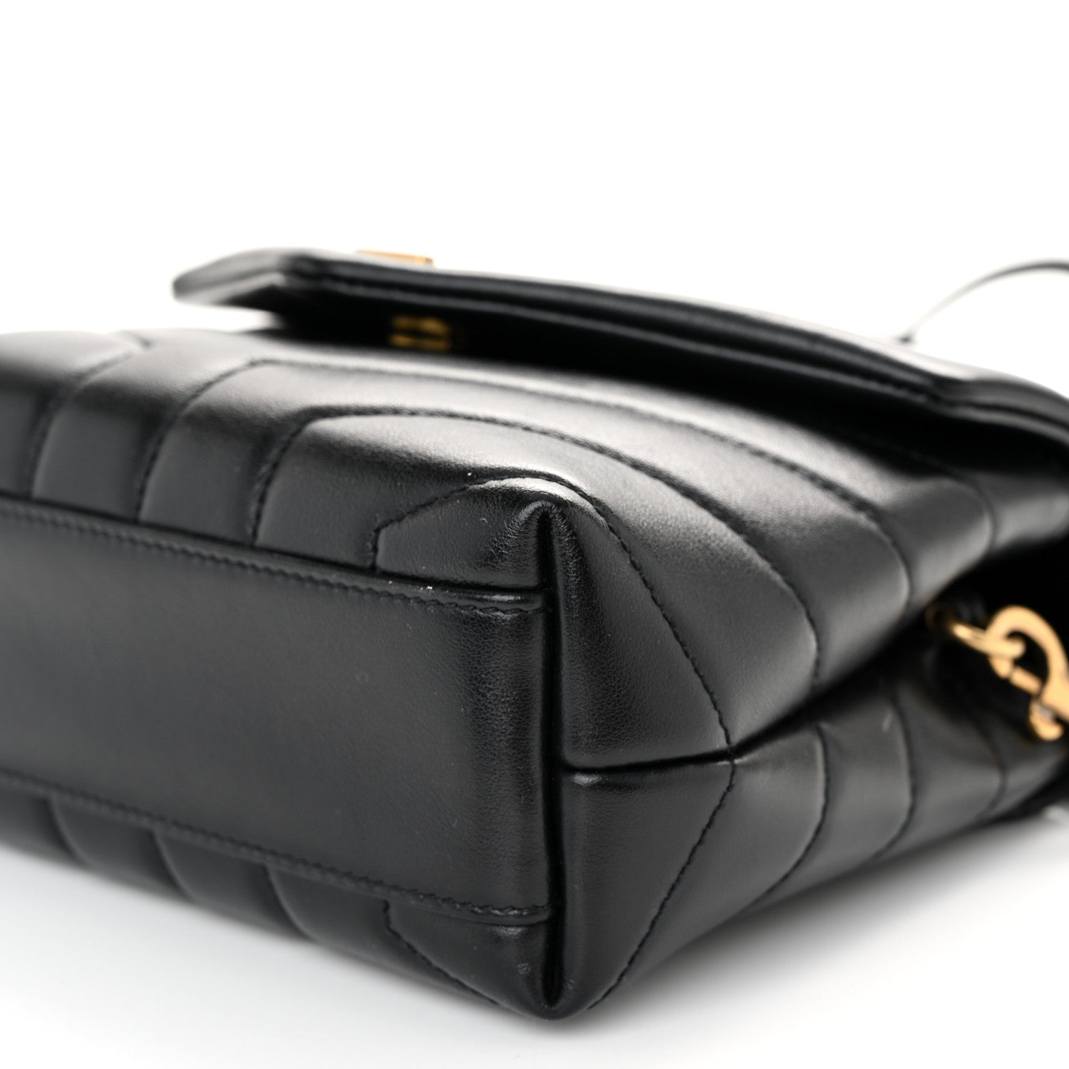 Saint Laurent Calfskin Y Quilted Monogram Toy Loulou Crossbody Bag Black 9 of 9