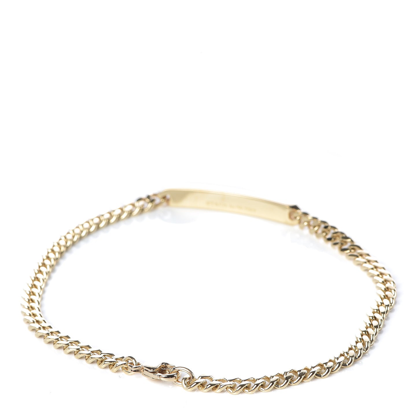 18K Yellow Gold Diamond Micro Link ID Chain Bracelet