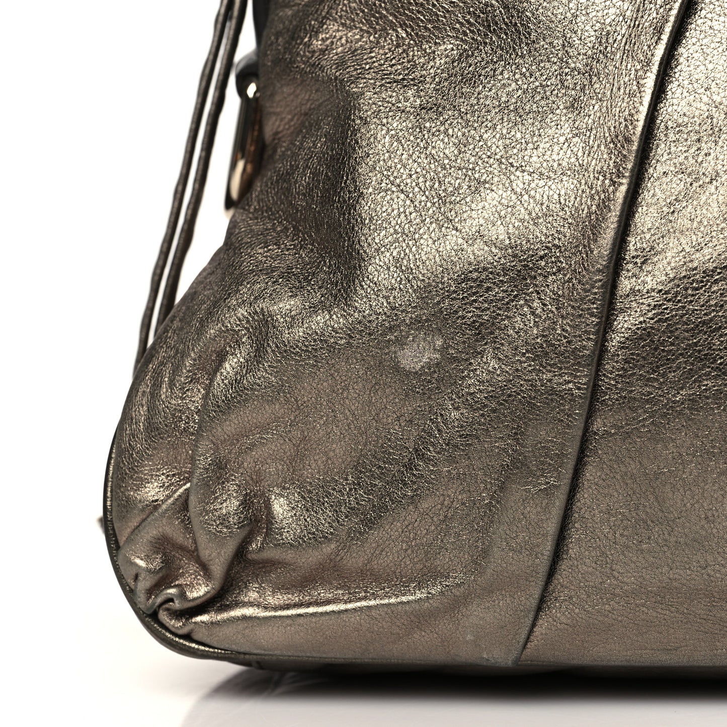 Metallic Calfskin Medium Hysteria Top Handle Bag Gold