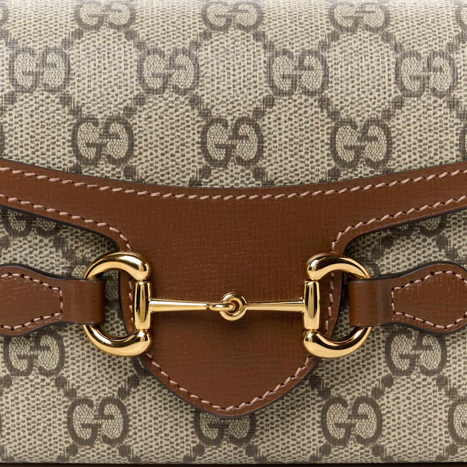 Gucci GG Supreme Monogram Mini Horsebit 1955 Shoulder Bag Beige Brown Sugar 8 of 10