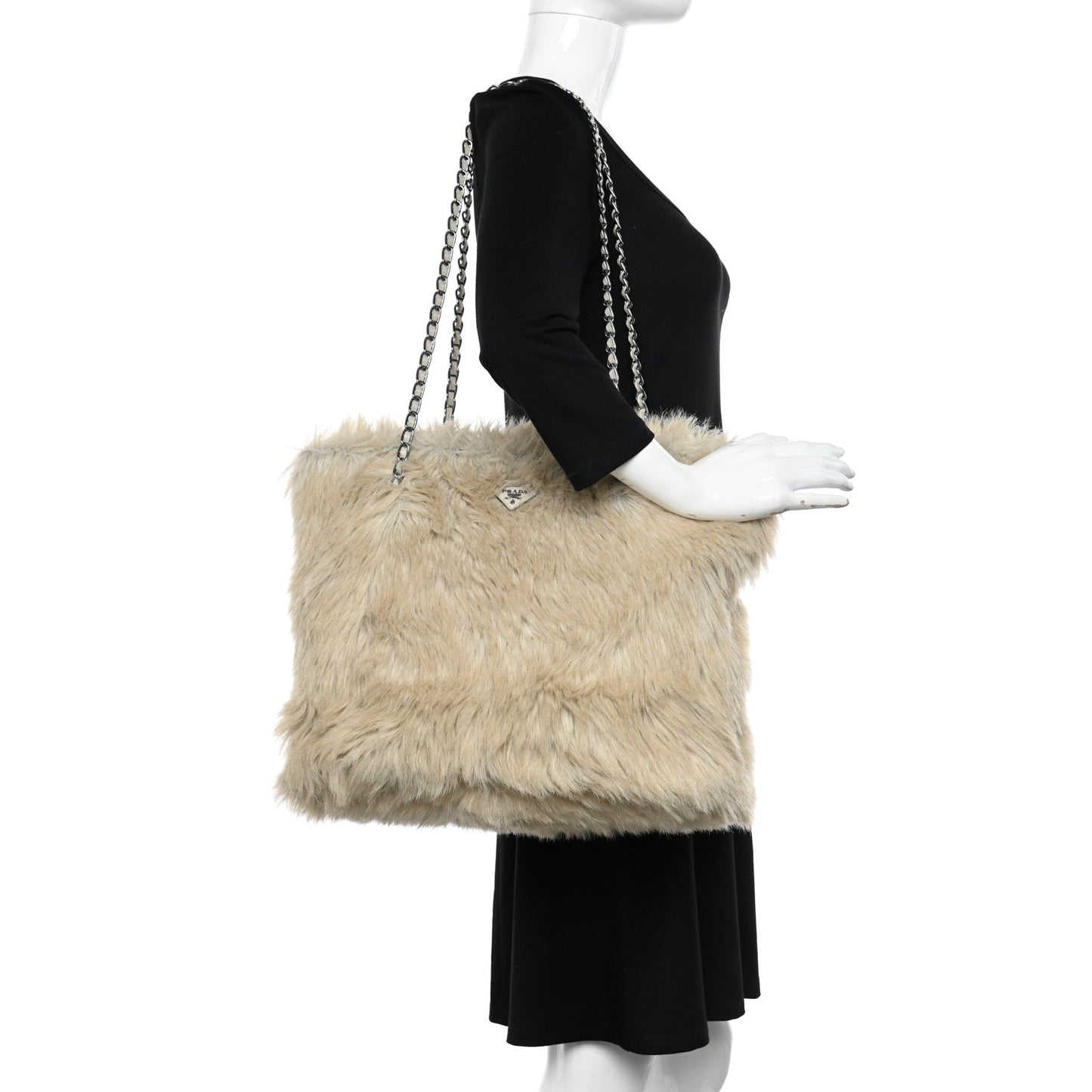 Eco Lapin Faux Fur Large Tote Cipria