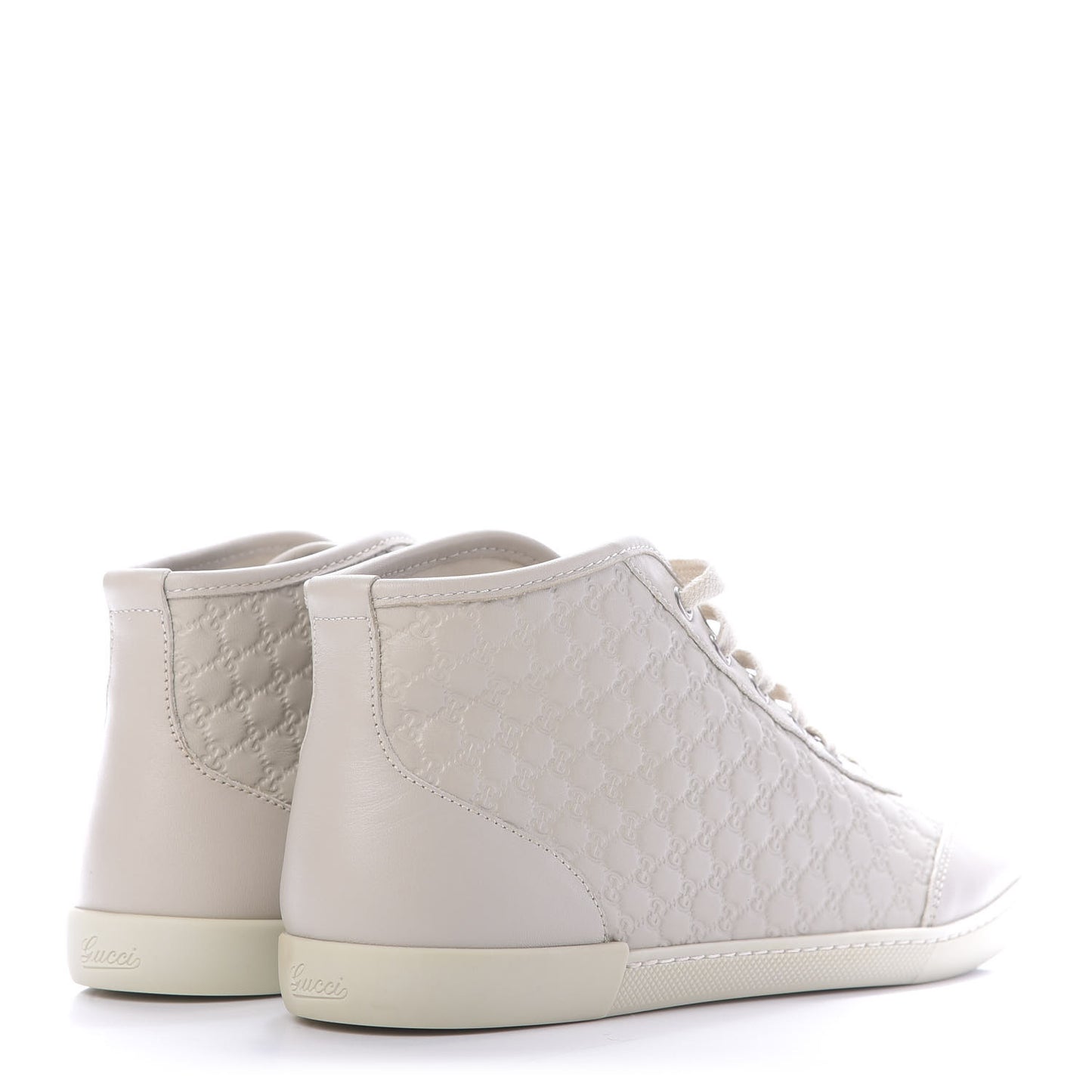Microguccissima Womens High Top Sneakers 38.5 Off White