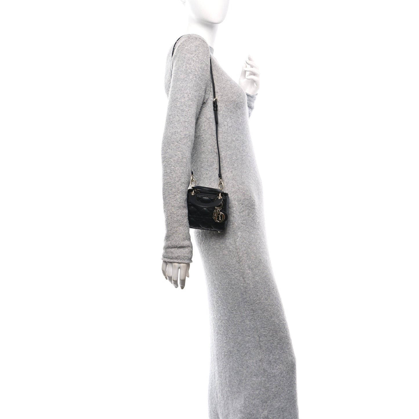 Lambskin Cannage Micro Lady Dior Black
