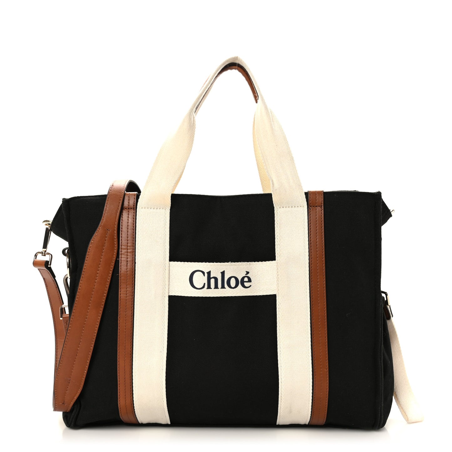 Cotton Calfskin Changing Bag Black