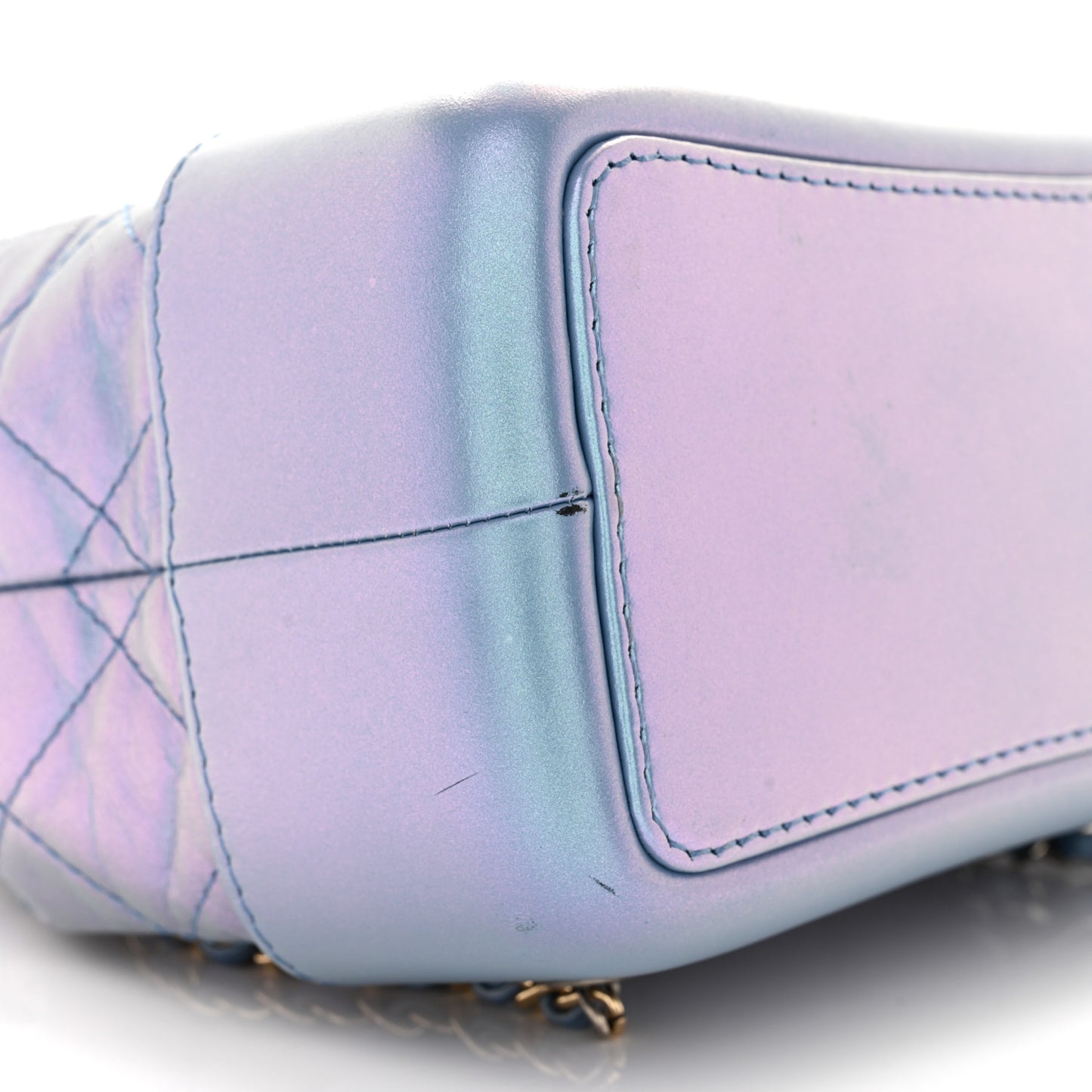 Iridescent Lambskin Calfskin Small Quilted Gabrielle Backpack Light Purple