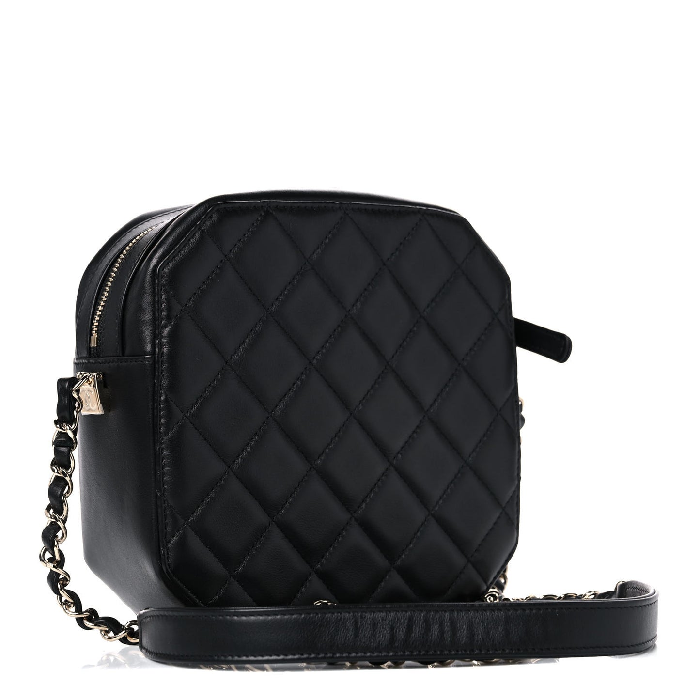 Calfskin CC Clock Camera Case Black