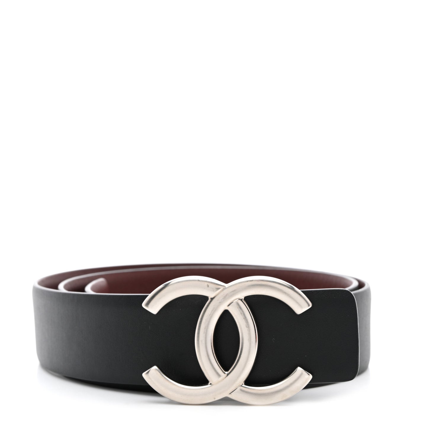 Calfskin CC Reversible Belt 70 28 Black Burgundy