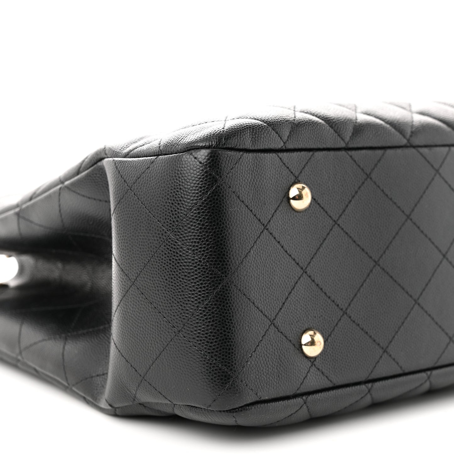 Caviar Quilted Large Shopping Tote Black