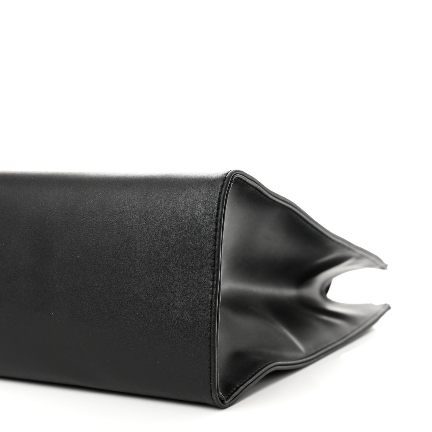 Vegan Leather Medium Shopping Bag Black