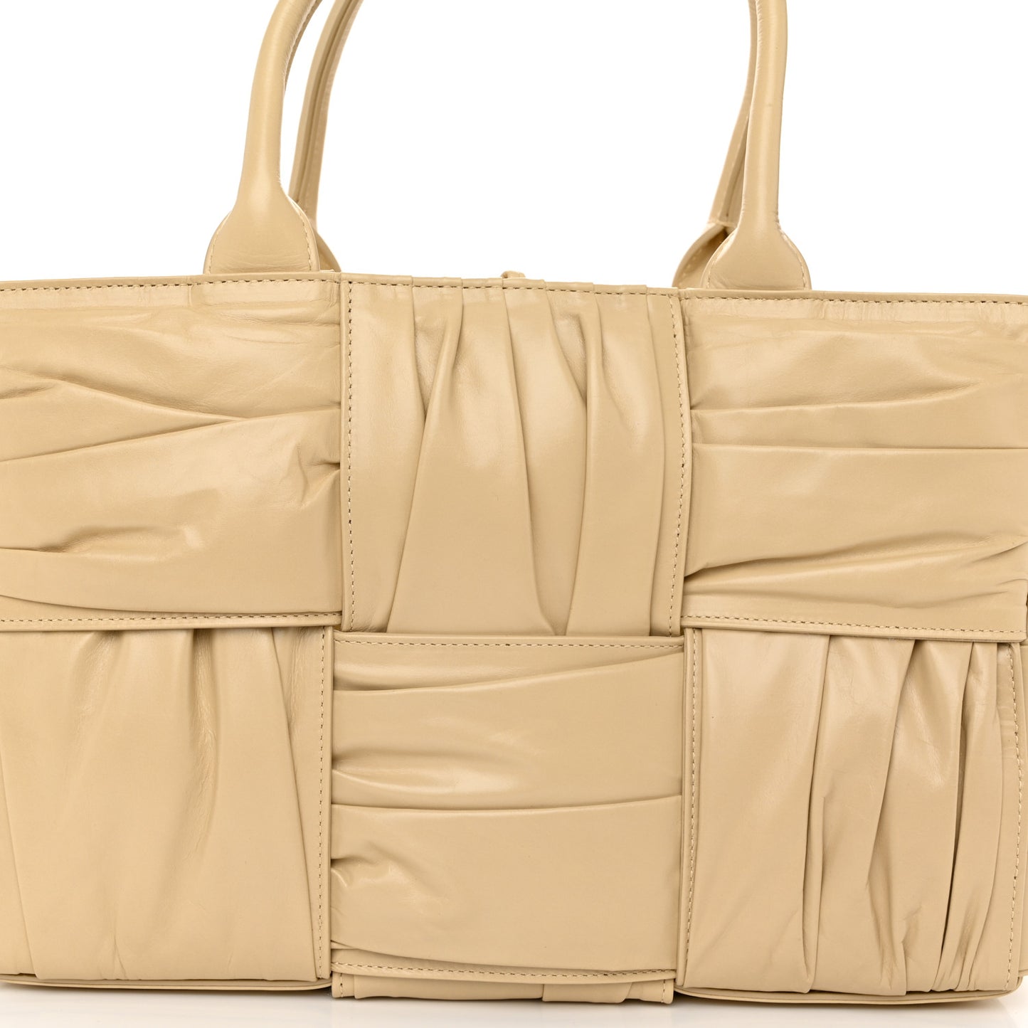 Foulard Intrecciato Pleated Medium Arco Tote Porridge