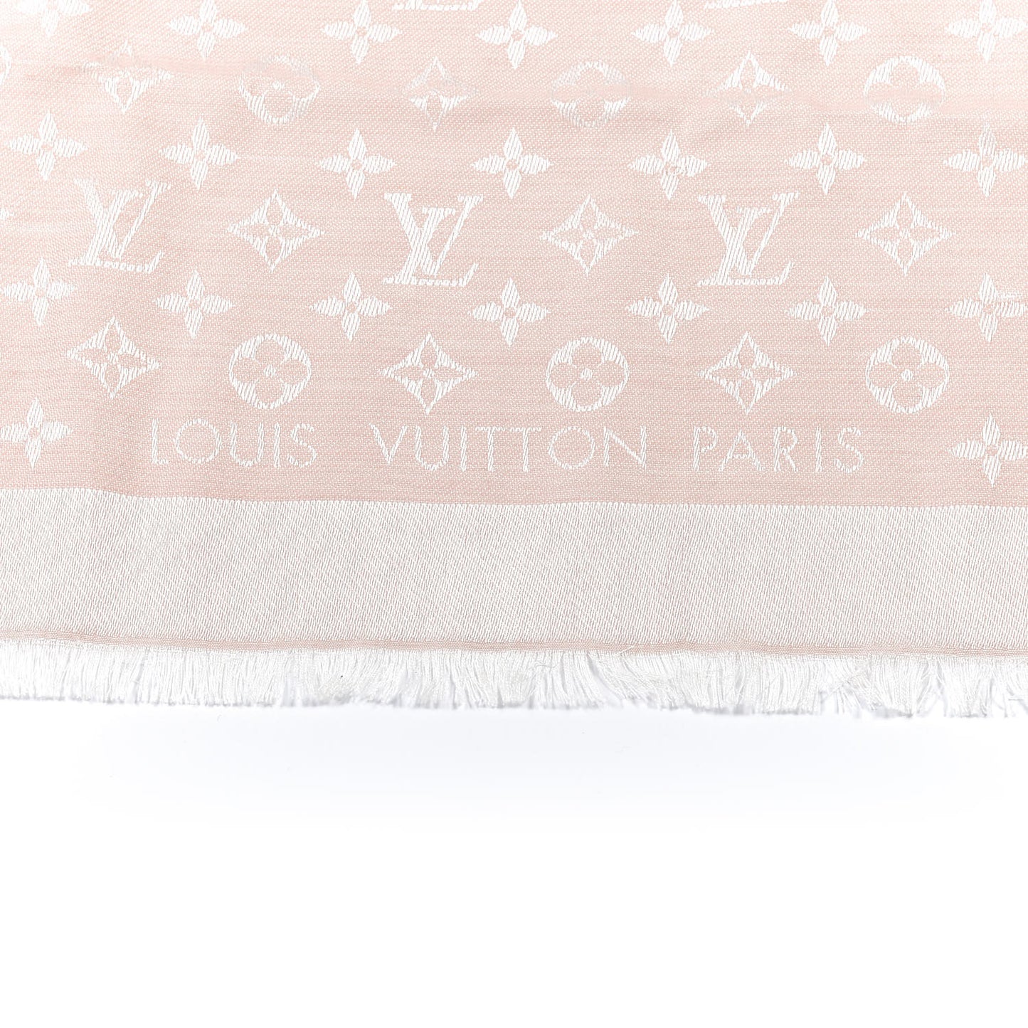 Silk Wool Monogram Shawl Rose