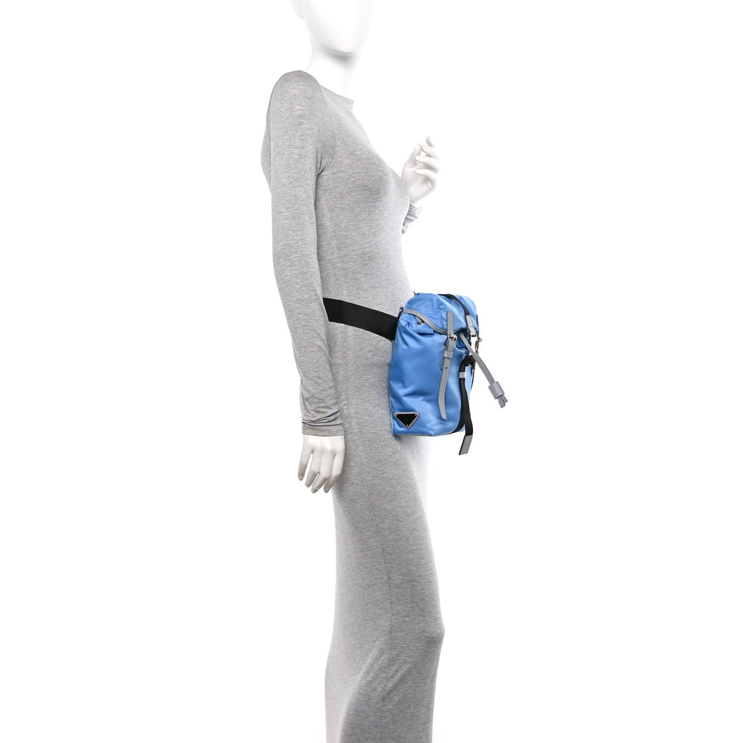 Tessuto Nylon Small Double Buckle Crossbody Pervinca