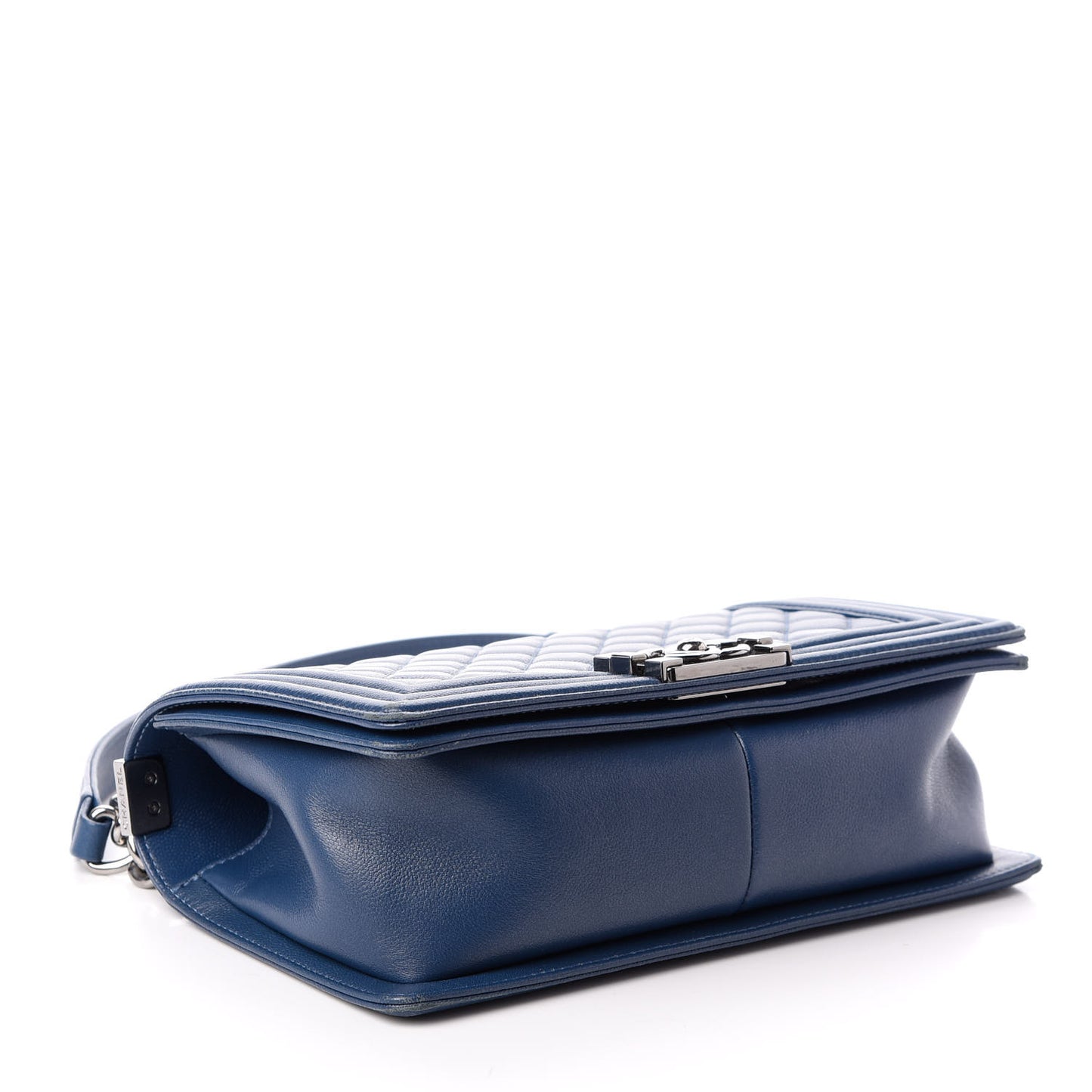 Caviar Quilted Medium Boy Flap Dark Blue