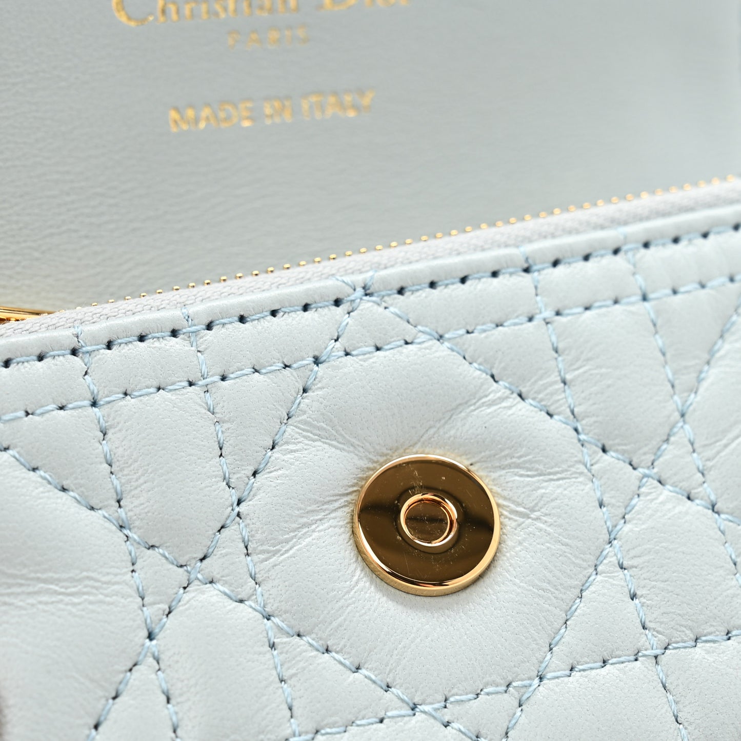 Lambskin Cannage Jolie Glycine Wallet Placid Blue