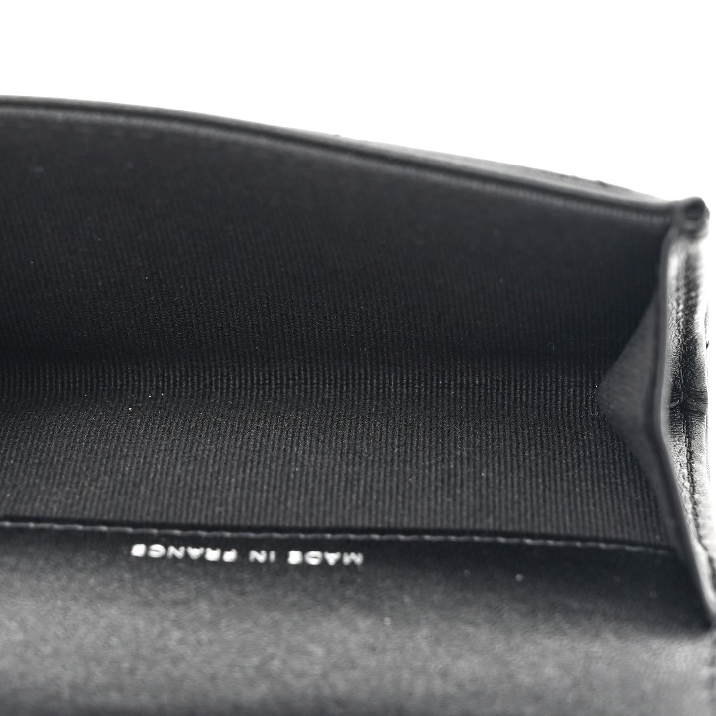 Lambskin Quilted Flap Card Holder Wallet So Black