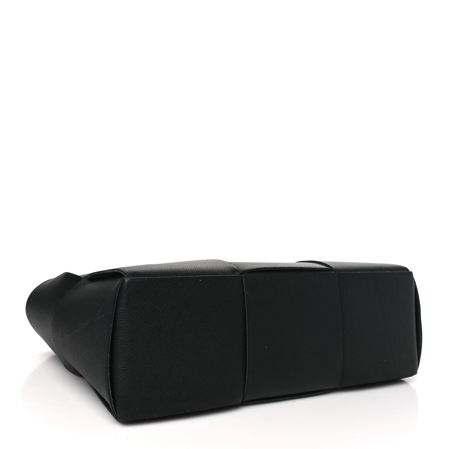 Grained Calfskin Intrecciato Small Arco Tote Black