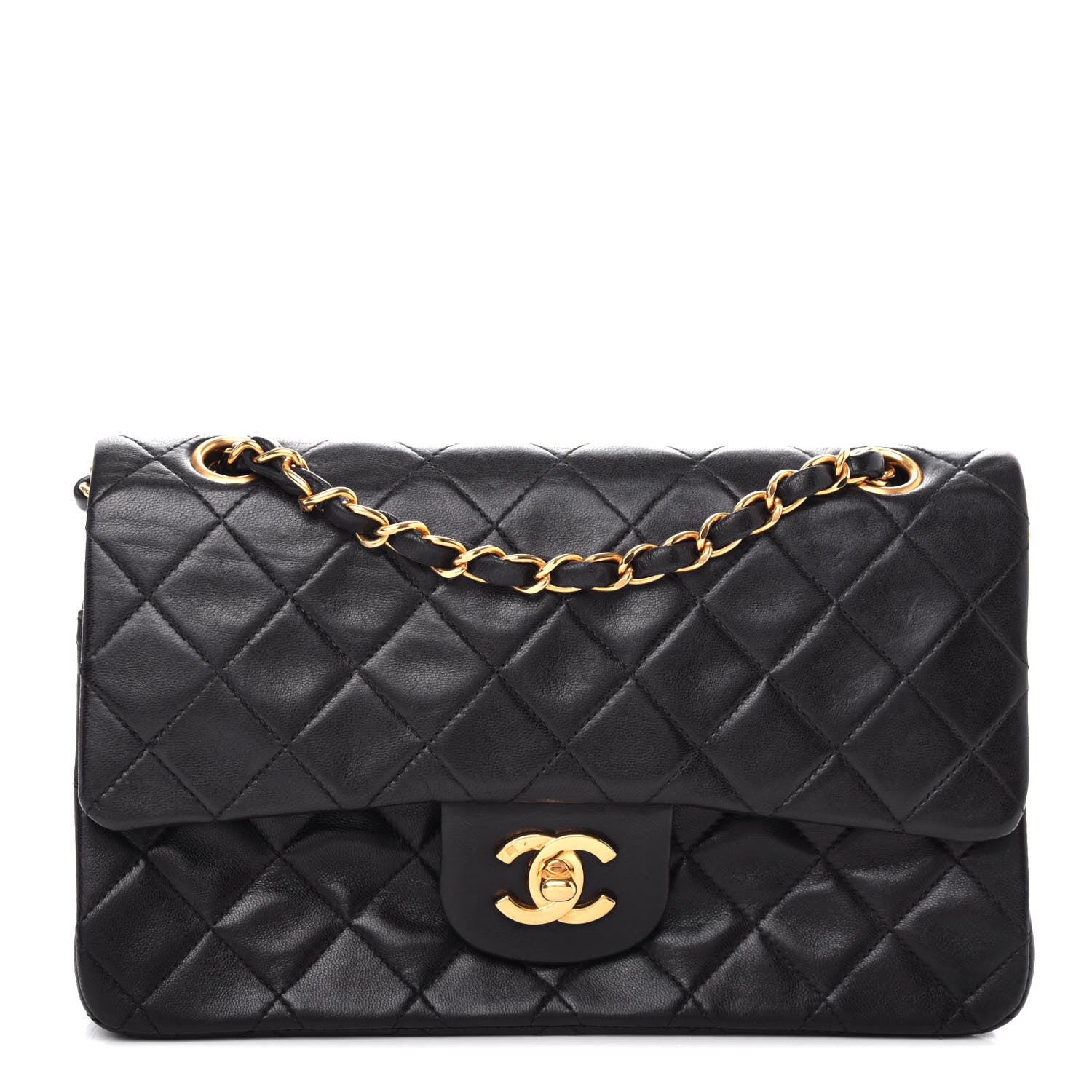 Chanel Lambskin Quilted Small Double Flap Black 1 of 10