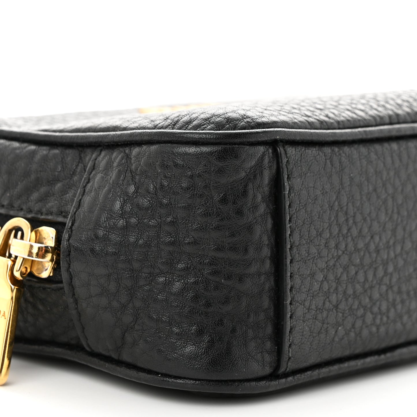 Vitello Daino Mini Camera Crossbody Black