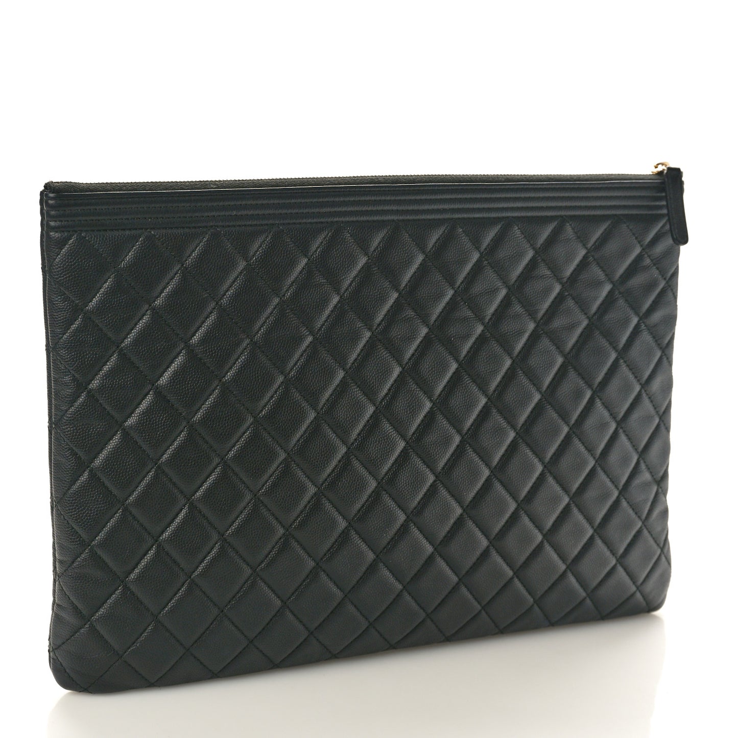 Caviar Quilted Large Boy Cosmetic Case Black