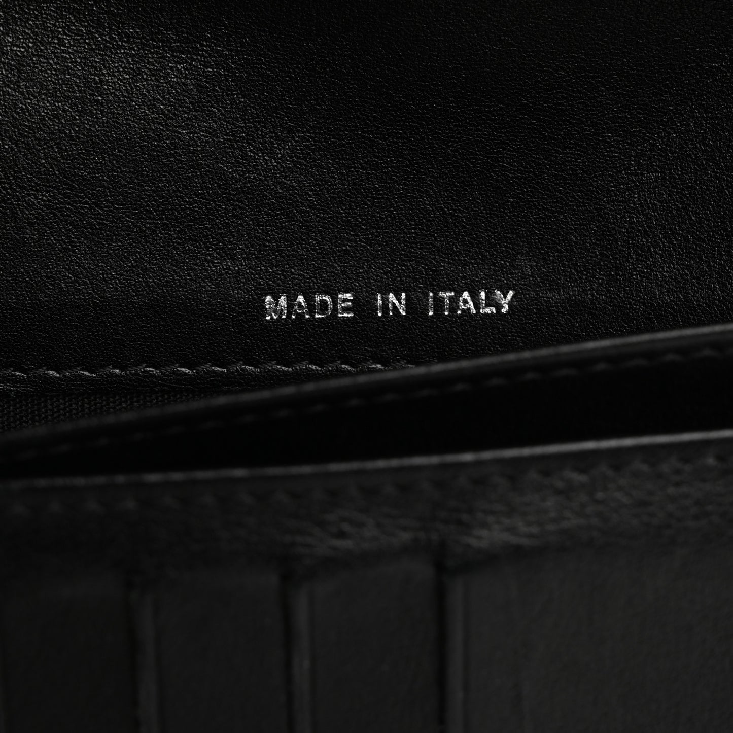 Glazed Calfskin Boy Yen Wallet Black