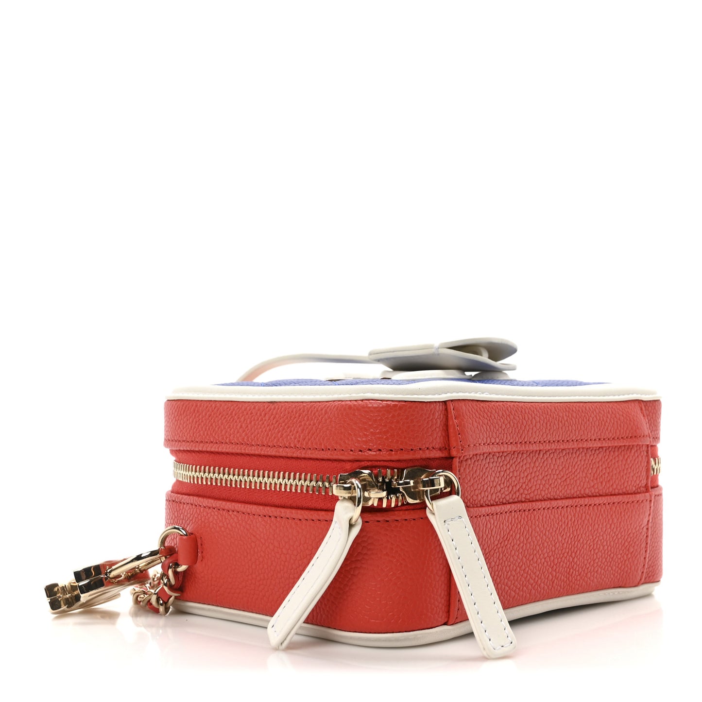 Caviar Quilted Small CC Filigree Vanity Case Blue White Red