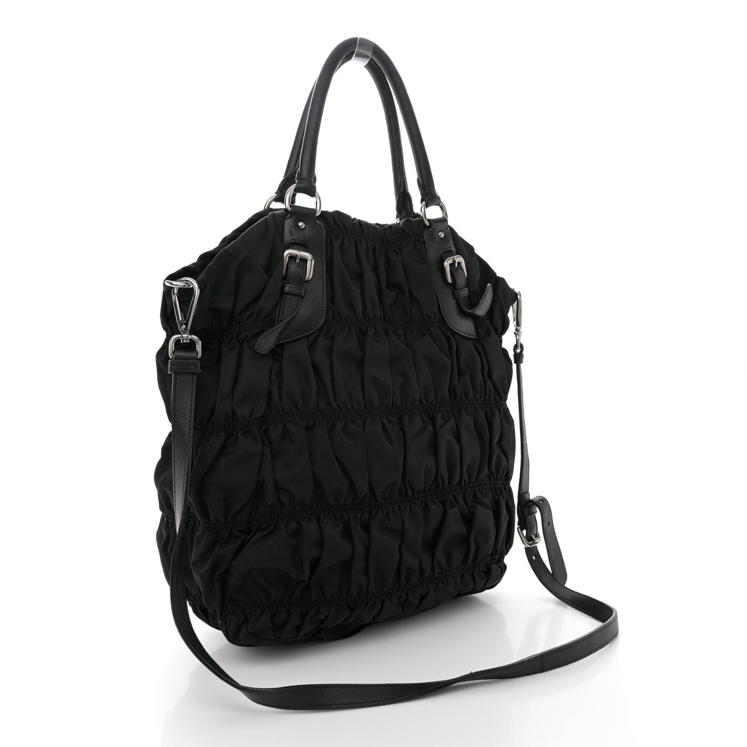 Prada Tessuto Nylon Gaufre Tote Black 3 of 17