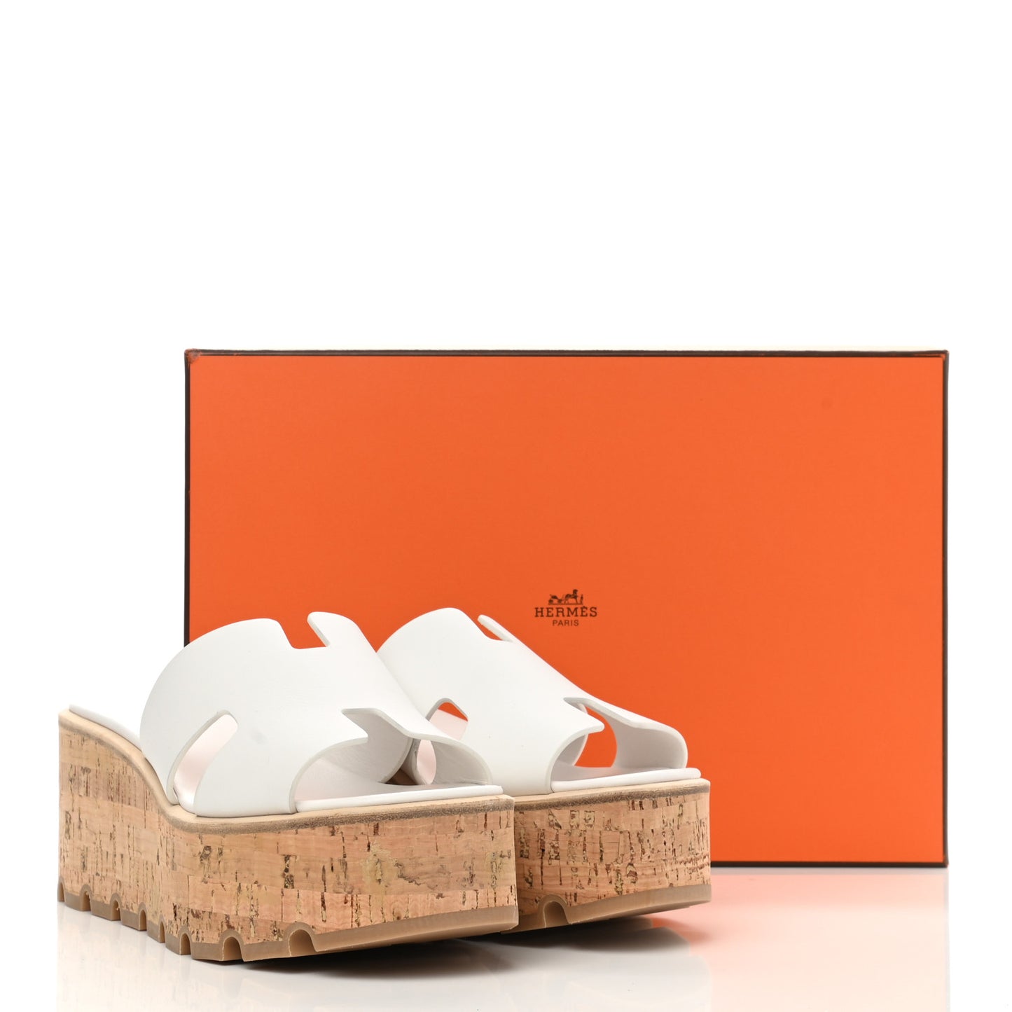 Calfskin Cork Eze 30 Sandals 37 White